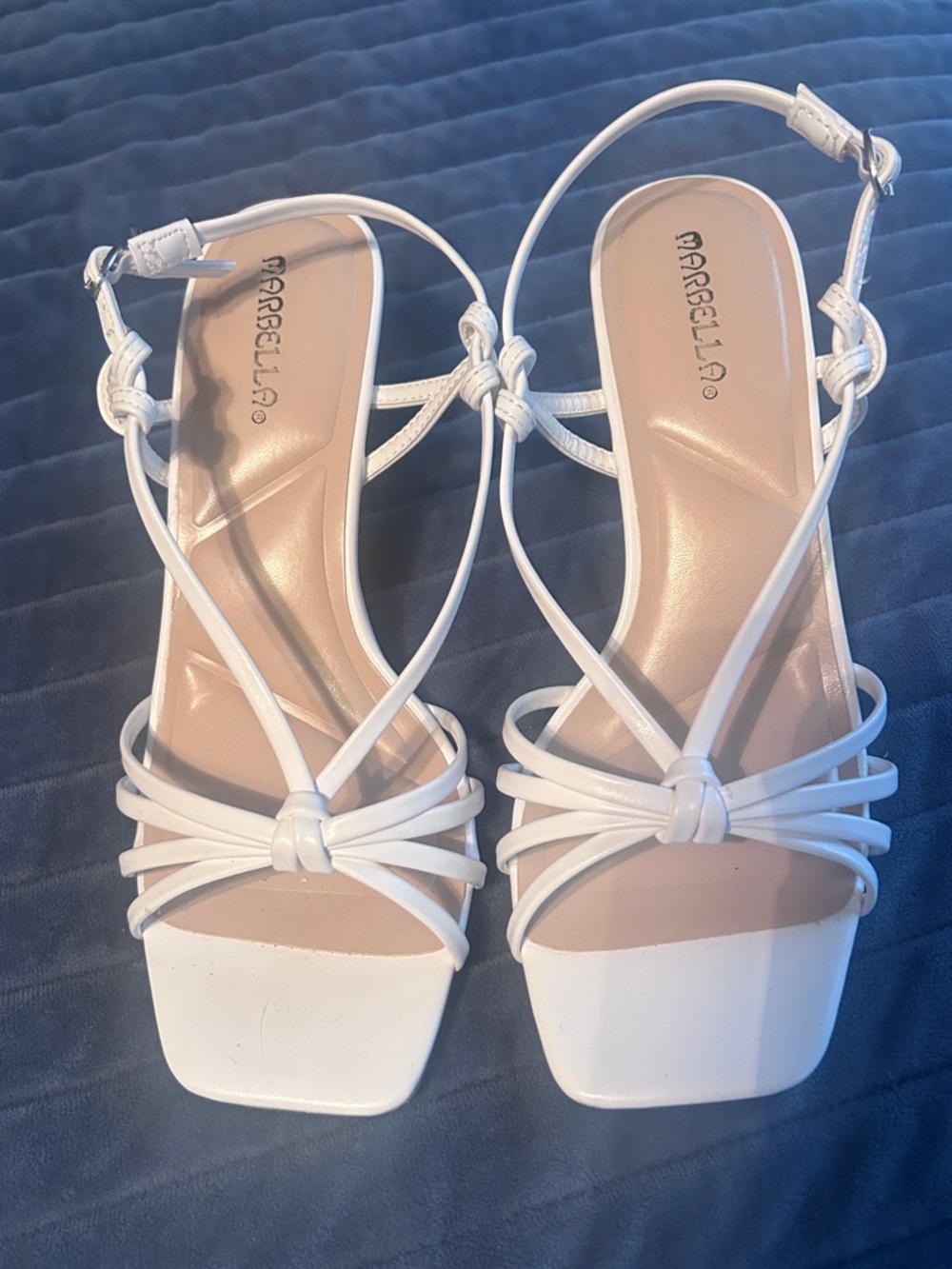 White Strappy Knot Sandals for Women